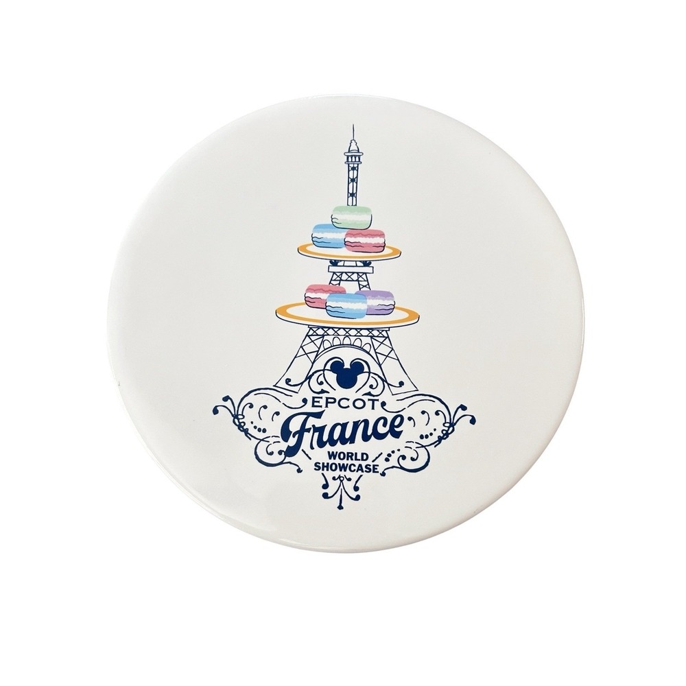 Disney Parks EPCOT France Pavilion Macaron Eiffel Tower Ceramic Trivet Plate
